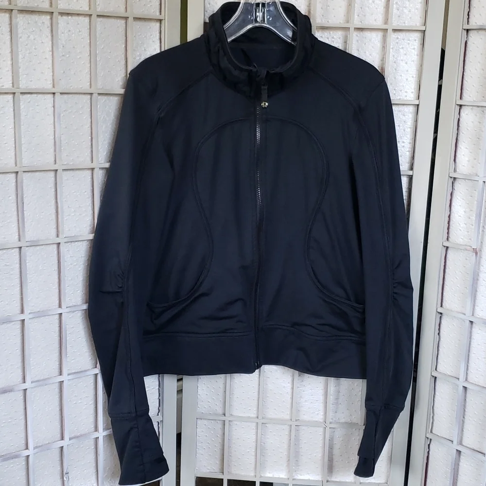 Lululemon black full zip high neck logo women's jacket